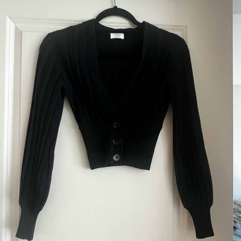 Wilfred Black Cropped Ribbed Cardigan – XS/S